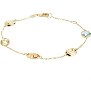 👉 Armband goud geelgoud vrouwen active blauw TFT Edelstenen 1,0 mm 17 - 19 cm 8718834591589