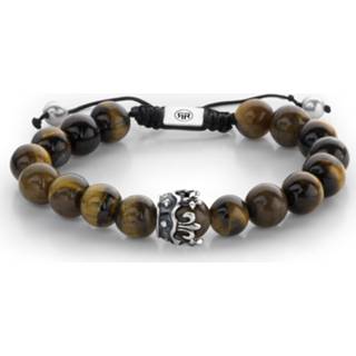 👉 Armband zilverkleurig bruin rose One Size no color Rebel and RR-8S009-S-SML Royal Tiger Lily 8 mm zilverkleurig-bruin 16,5-19 cm 8719956867033