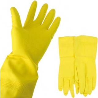 👉 Huishoudhandschoen rubber small One Size geel Orange85 Huishoudhandschoenen maat 2 paar 8720174473128