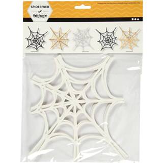 👉 Knutselset karton wit One Size Creotime Spinnenweb 19 x 21 cm 16 stuks 5712854005432