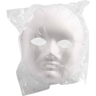 👉 Wit papier One Size Creotime masker 22 x 17 cm papierpulp 1 stuk 5707167035238