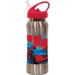 👉 Drinkbeker staal kunststof One Size meerkleurig Giovas Hot Wheels met drinktuit 580 ml 5204549124929