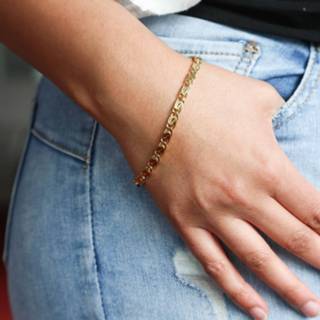 👉 Armband plated geel Goldplated patrijsoog 21cm 8719802151743