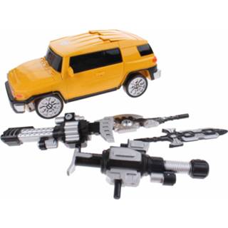👉 Geel kunststof One Size Toi-Toys transformation robot busje 26 cm 8718807985704