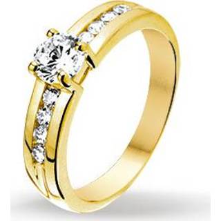 👉 Zirkonia gouden 47 One Size goudkleurig Huiscollectie 4015829 ring Maat is 15 mm 8718834328406
