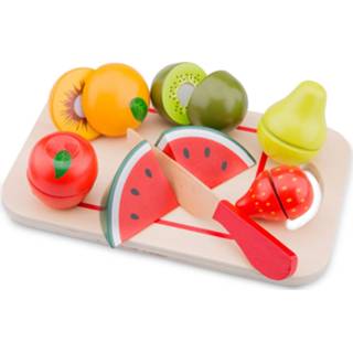👉 Hout One Size meerkleurig New Classic Toys snijset fruit junior 24 cm 8-delig 8718446105792