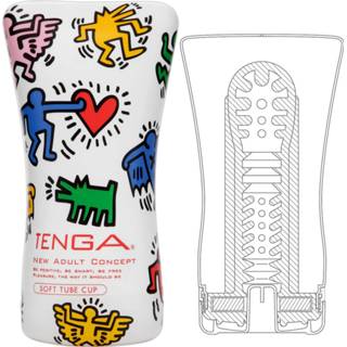 👉 One Size transparant Tenga Masturbator - Keith Haring Soft Tube Cup 4560220551714
