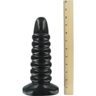 👉 Taille unique zwart The Armadillo anaalplug met 7 ribbels 848518000392