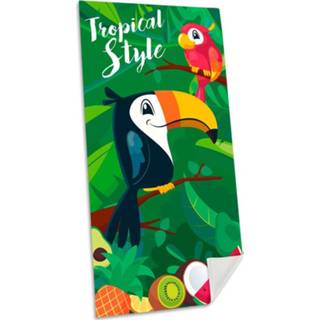 👉 Strandlaken groen katoen One Size kinderen Kids Licensing Tropical Style Toucan junior 70 x 140 cm 8435507828642