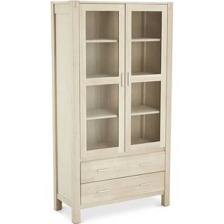 👉 24Designs Texas Vitrinekast - B100 X D45 X H190 Cm - Massief Eikenhout