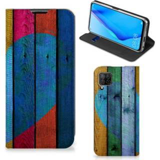 Portemonnee Huawei P40 Lite Book Wallet Case Wood Heart - Cadeau voor je Vriend 8720215866117