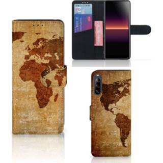 👉 Flipcover Sony Xperia L4 Flip Cover Wereldkaart 8720215205282
