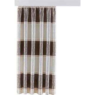 👉 Zilverkleur unisex goudkleur met plooiband bruin polyester Siervitrage Mila Home Wohnideen