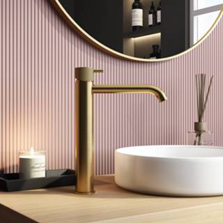 👉 Wastafelkraan messing PVD x Hotbath Cobber CX003HC zonder waste geborsteld 8720143179181