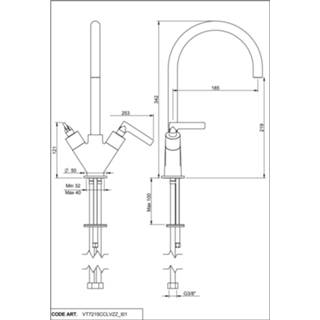 👉 Wastafelkraan Vtwonen Baden Grip 2-greeps met hendel chrome 8717493116164