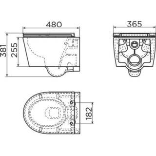 👉 Toiletzitting Clou InBe 1 wandtoilet Rimless verkort met Softclose & Quickrelease 8717462010219