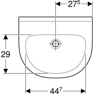 👉 Wastafel wit Geberit 300 Basic 55 x 45,5 18cm zonder kraangat met overloop 4025410723123