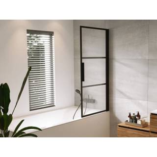 👉 Badwand grid helder zwart mat Riho GB501 rechts 80x150 matzwart 6013920458411