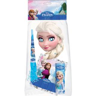 👉 Feestpakket blauw wit papier kunststof One Size meisjes Disney Frozen blauw/wit 3-delig 8026196281711