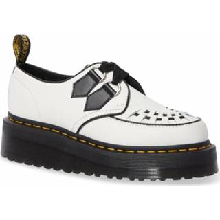 👉 Wit zwart damesschoenen vrouwen Dr. Martens Sidney quad creeper white/black polished smooth 190665274745