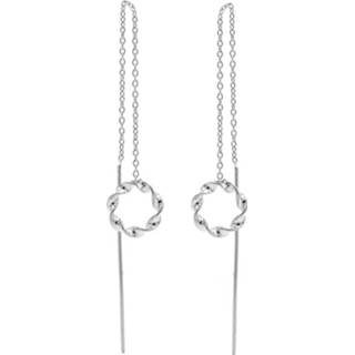 👉 Oorbel zilver vrouwen nederlands Karma Pull Through Doortrek Oorbellen Loose Twisted Open Circle 8719874359375