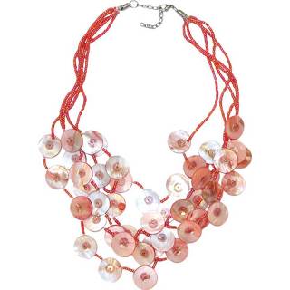 👉 Kralen ketting kunststof vrouwen nederlands roze Korte met Schelpjes 8720053835221