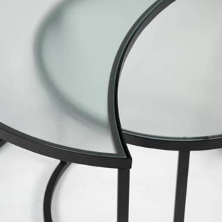 👉 Bijzet tafel glazen blad transparant Kave Home Bijzettafel 'Bast' set van 2 stuks 8433840563442