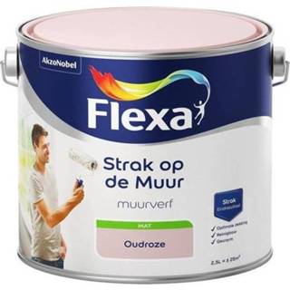 👉 Muurverf oudroze Flexa Strak op de muur - Mat 2,5 liter