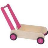 👉 Loopwagen roze houten hout stuks loopwagens Van dijk Toys 8718591216138