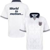 👉 Voetbalshirt XS wit Engeland Retro WK 1990 + World In Motion - 5059067571218