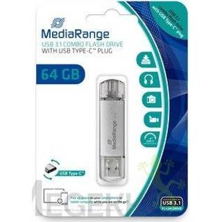 👉 MediaRange MR936 32GB USB 3.0 (3.1 Gen 1) USB-Type-A-aansluiting USB Type-C-connector Zilver USB fla