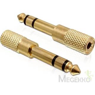 Goud DeLOCK 65361 verloopstukje 3,5mm naar 6,35mm audio stereo 4043619653614