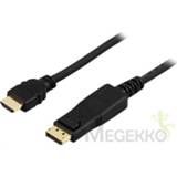 👉 Deltaco DP-3020 video kabel adapter 2 m DisplayPort HDMI Type A (Standaard) Zwart