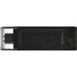 Flash drive zwart Kingston Technology DataTraveler 70 USB 128 GB Type-C 3.2 Gen 1 (3.1 1) 740617305418