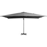 👉 Parasol Aluminium#Polyester Polyester#Aluminium grijs antraciet Le Sud freepole Monaco - 300x400 cm Leen Bakker 8714901695846