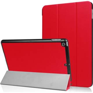 👉 Rood kunstleer stand flip hoes 3-Vouw sleepcover - iPad 9.7 (2017/2018) 9145425539177