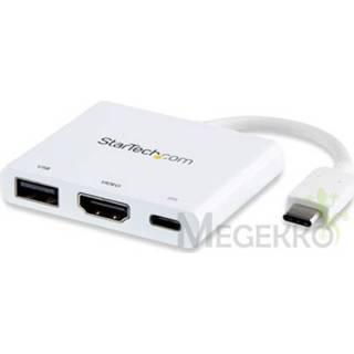 👉 StarTech.com USB-C naar 4K HDMI multifunctionele adapter met Power Delivery en USB-A poort wit
