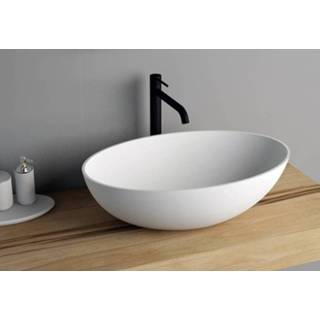 👉 Waskom wit mat solid surface ovaal solidthin SSI Design Thin ovale 50x33x14,5cm 6013920141122