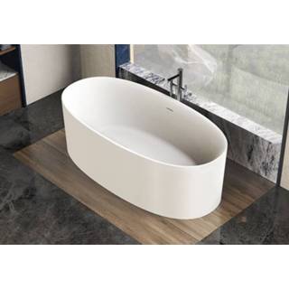 👉 Vrijstaand bad wit mat solid surface ovaal cliff SSI Design 175x88x56cm 6013914882888