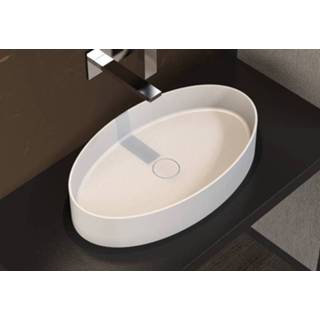 👉 Waskom wit mat solid surface ovaal solidthin SSI Design Thin 60x35x12,5cm 6013933993985
