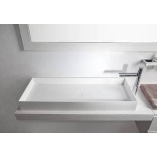 👉 Waskom wit mat solid surface rechthoekig solidjoy SSI Design Joy rechthoekige 75x37.5x11cm 6013937159141