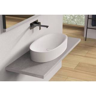 👉 Waskom wit mat solid surface ovaal cliff SSI Design 70x35x12.5cm 6013913335347