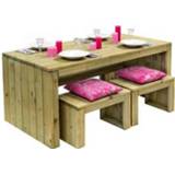 👉 Picknickset hout bruin Outdoor Life - naturel 4-delig Leen Bakker 8711615150050