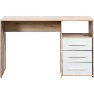 👉 Bureau spaanplaat Bruin#Wit Wit#Bruin wit Oslo - eikenkleur/wit 75x120x50,5 cm Leen Bakker 3480940285748