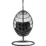 👉 Hang stoel Wicker#Metaal grijs Hangstoel Brava met frame - 191x96x96 cm Leen Bakker 8714901734415