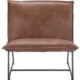 👉 Fauteuil microvezel XL bruin Cooper - lederlook cognac Leen Bakker 8714901703473