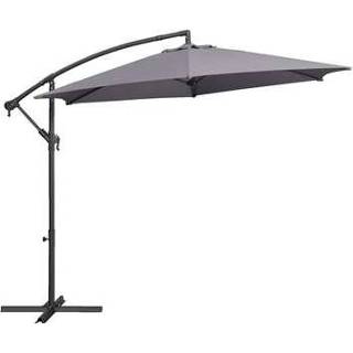 👉 Parasol Polyester#Metaal Metaal#Polyester grijs antraciet Le Sud freepole Brava - 300 cm Leen Bakker 8714901690377