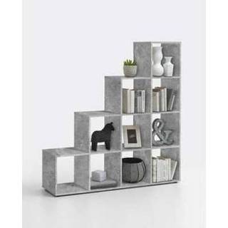 👉 Melamine grijs Roomdivider Mega 10 vakken - betonkleur 138,5x143,4x33 cm Leen Bakker 4029494095350
