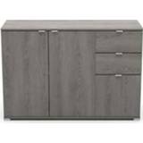 👉 Spaanplaat bruin Demeyere kast Perfect - 3 deuren + 2 lades donkerbruin Leen Bakker 3397704682180