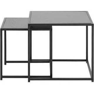 👉 Bijzet tafel MDF bruin zwart Set van 2 bijzettafels Jaxx - Leen Bakker 5713941056139